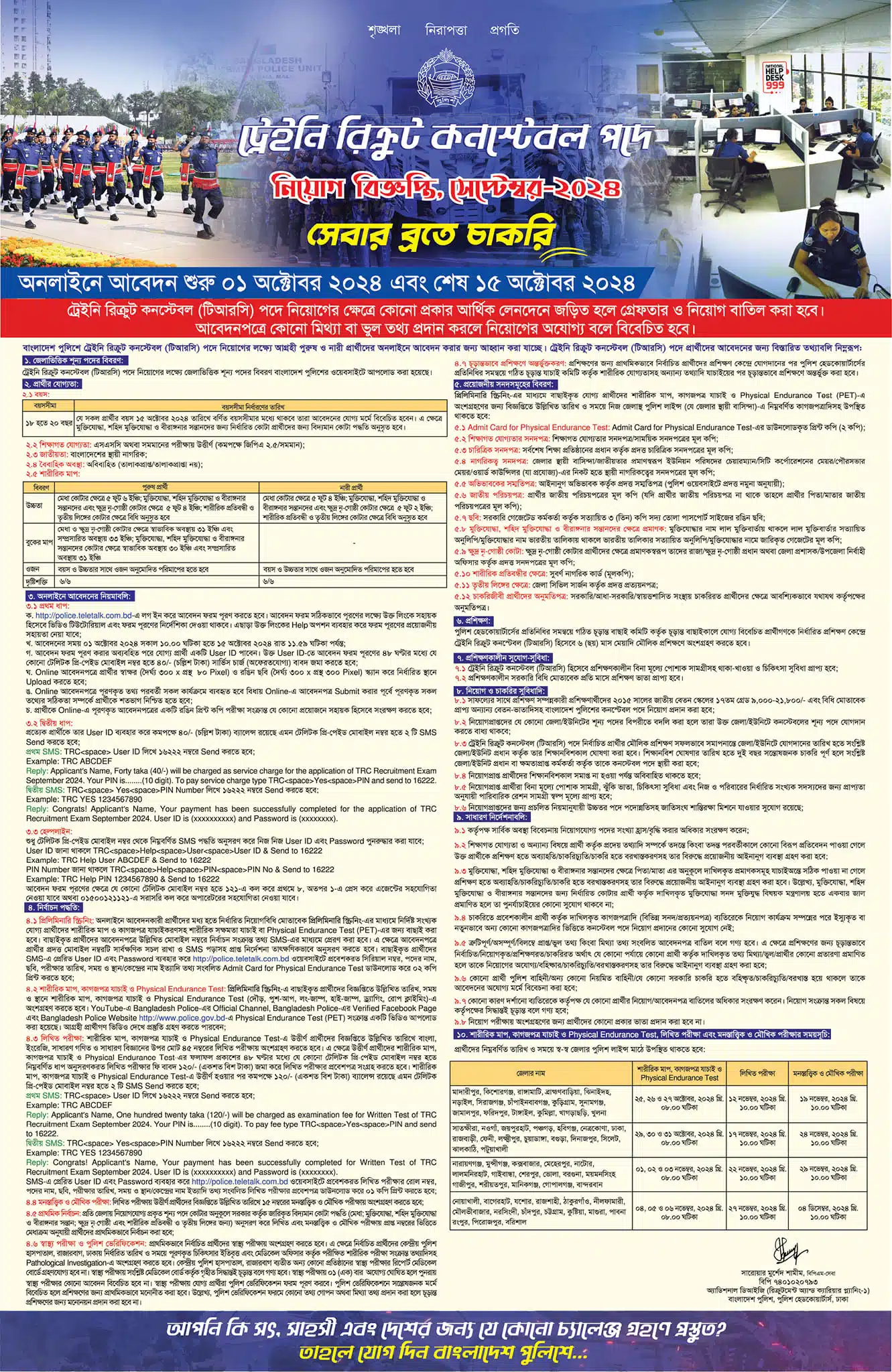 Trainee Recruit Constable (TRC)-Bangladesh Police