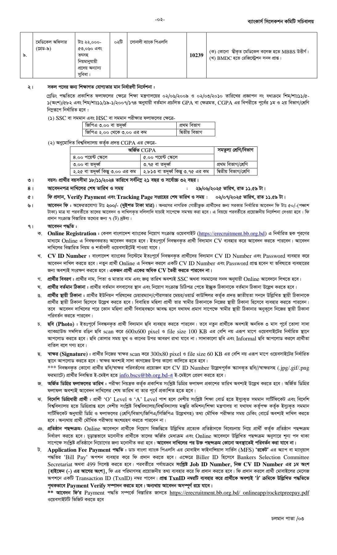 Circular-Combined Bank Job Circular 2025 from BSCS (Page-2)