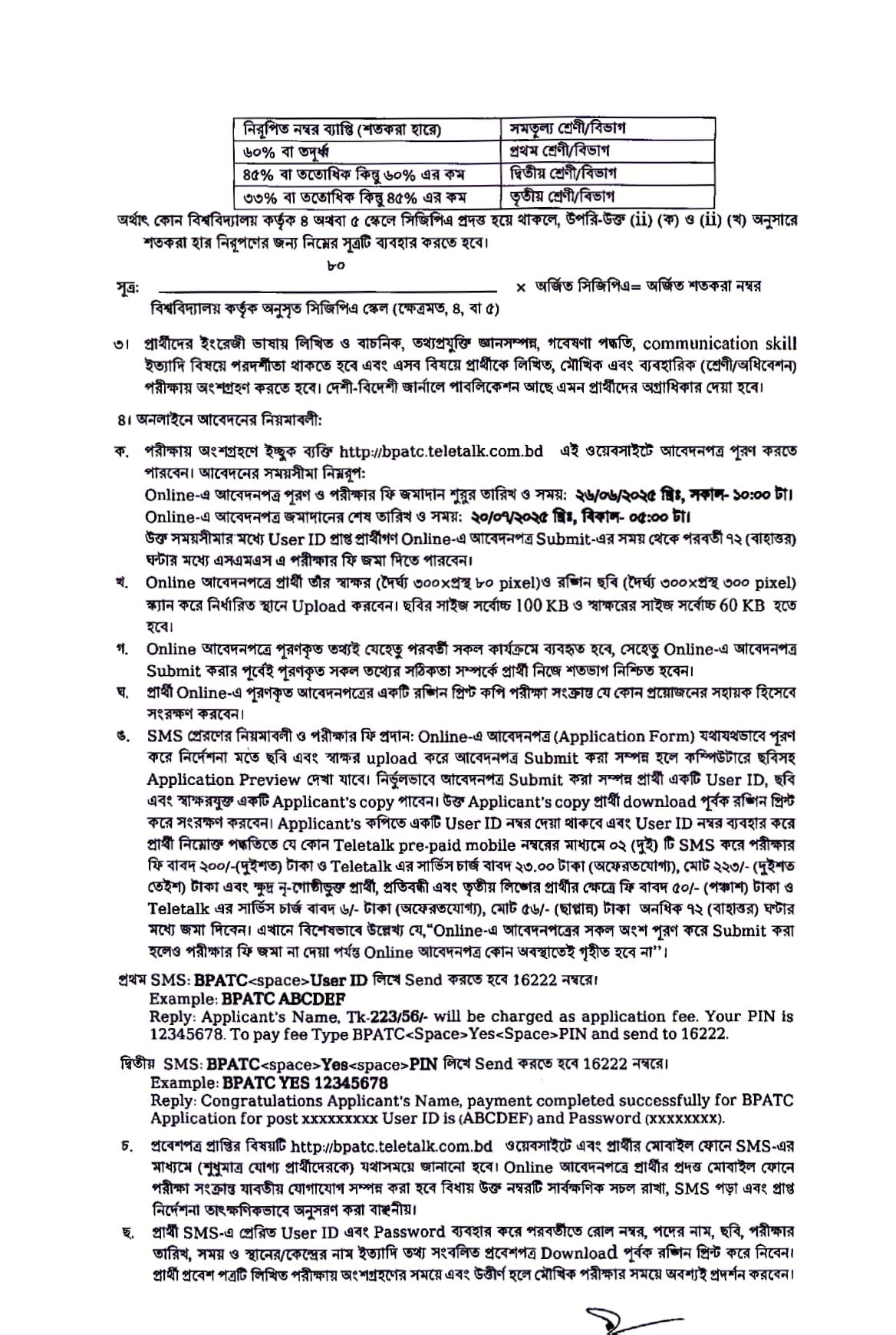 Circular-BPATC Job Circular 2025 (Page-2)
