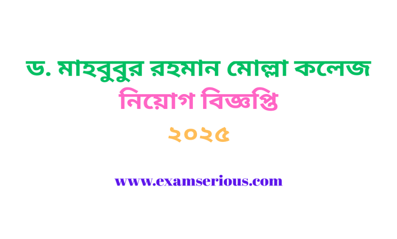 ফিচারড ইমেজ-ড. মাহবুবুর রহমান মোল্লা কলেজ নিয়োগ বিজ্ঞপ্তি ২০২৫